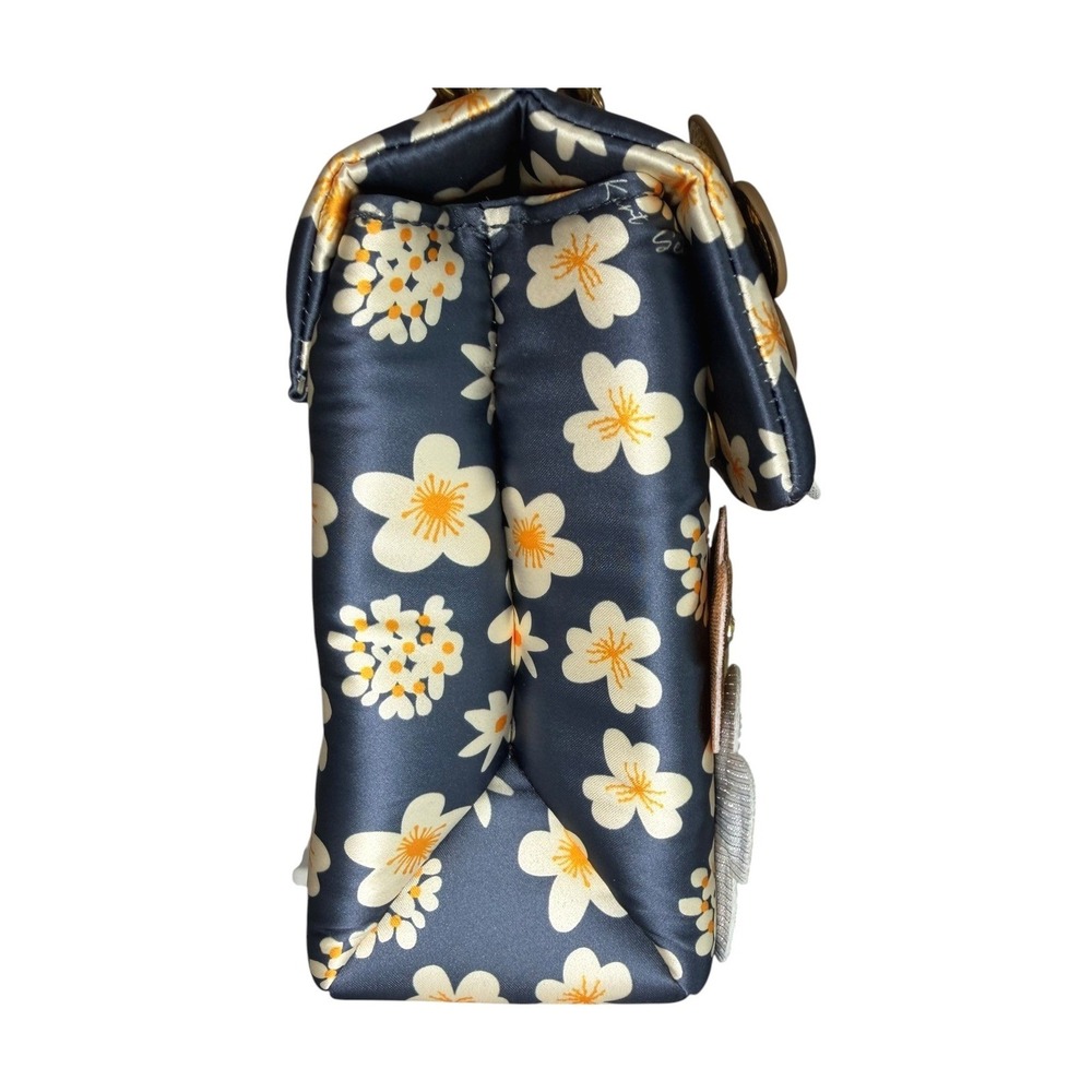 Kurt Geiger London Floral Kensington Satin Crossbody Bag NWOT Flower Appliqué - Picture 4 of 11